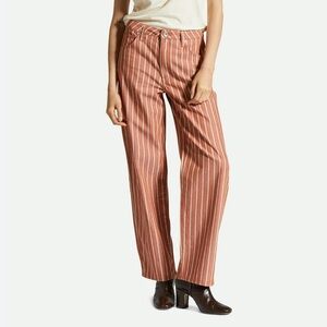 Brixton lomas relaxed fit mid waisted stripe pants women 27 preppy academia